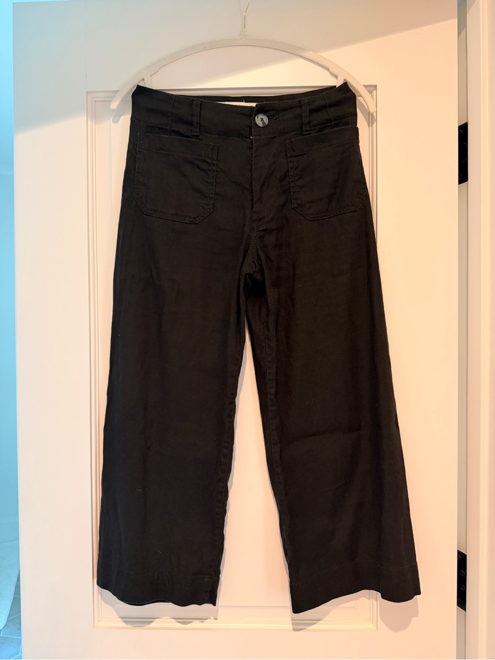 Anthropologie Colette Black Wide Leg Crop Pants 25P